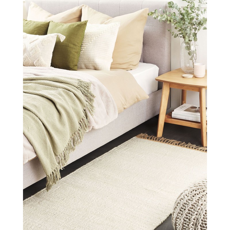 Dywan z juty 80 x 150 cm jasnobeżowy LUNIA