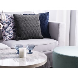 Zestaw 2 poduszek dekoracyjnych LALAM Bawełna 45 x 45 cm Szary Wzór geometryczny