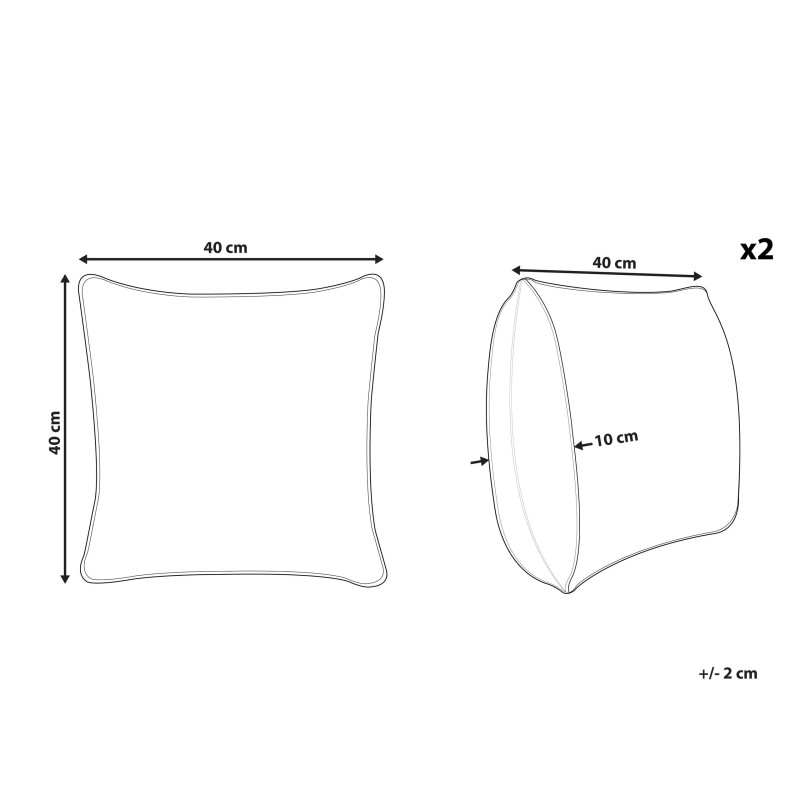 Zestaw 2 poduszek dekoracyjnych LALAM Bawełna 45 x 45 cm Szary Wzór geometryczny
