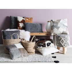 Zestaw 2 poduszek dekoracyjnych LALAM Bawełna 45 x 45 cm Szary Wzór geometryczny