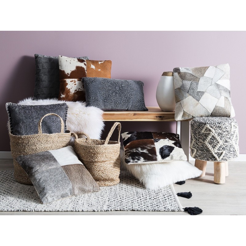 Zestaw 2 poduszek dekoracyjnych LALAM Bawełna 45 x 45 cm Szary Wzór geometryczny