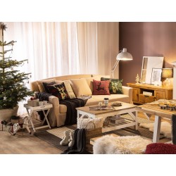 Zestaw 2 poduszek dekoracyjnych BLITZEN Welur 45 x 45 cm Ciemnozielony Wzór świąteczny