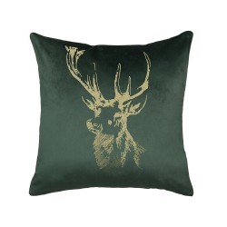 Zestaw 2 poduszek dekoracyjnych BLITZEN Welur 45 x 45 cm Ciemnozielony Wzór świąteczny