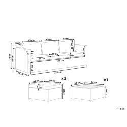 Narożnik ogrodowy ze stolikiem dla 5 osób SABBIA Lewostronny Modułowy Technorattan Jasnoszary