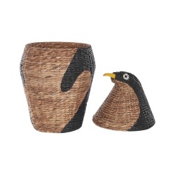 Kosz na zabawki Pingwin HADZABE Plecionka Naturalny