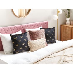 Zestaw 2 poduszek dekoracyjnych YUZURI Welur 45 x 45 cm Czarny Wzór zwierzęcy