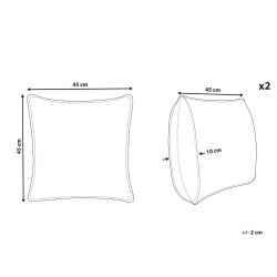 Zestaw 2 poduszek dekoracyjnych YUZURI Welur 45 x 45 cm Czarny Wzór zwierzęcy