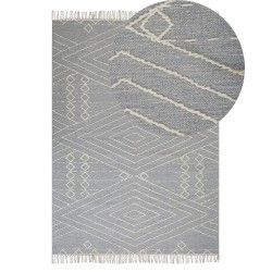 Dywan bawełniany 80 x 150 cm biało-szary KHENIFRA