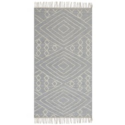 Dywan bawełniany 80 x 150 cm biało-szary KHENIFRA