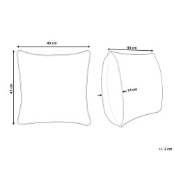 Poduszka dekoracyjna PILEA Sztuczne futro 45 x 45 cm Burgundowy Jednolity