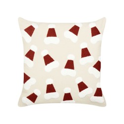 Zestaw 2 poduszek dekoracyjnych SUGARPLUM Bawełna 45 x 45 cm Jasnobeżowy Wzór świąteczny