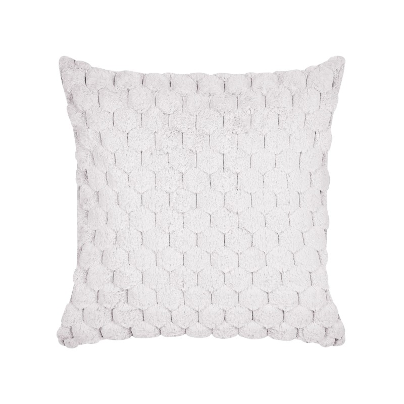 Zestaw 2 poduszek dekoracyjnych PURSLANE Sztuczne futro 43 x 43 cm Biały Wzór geometryczny