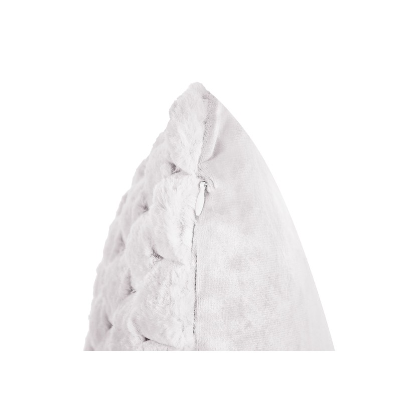 Zestaw 2 poduszek dekoracyjnych PURSLANE Sztuczne futro 43 x 43 cm Biały Wzór geometryczny