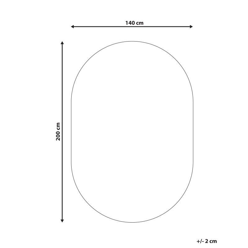 Dywan owalny wełniany 140 x 200 cm biało-grafitowy KWETA