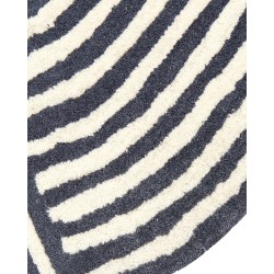 Dywan owalny wełniany 140 x 200 cm biało-grafitowy KWETA