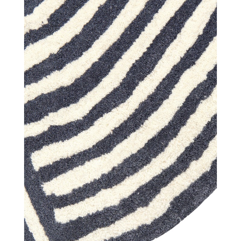 Dywan owalny wełniany 140 x 200 cm biało-grafitowy KWETA