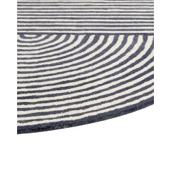 Dywan owalny wełniany 140 x 200 cm biało-grafitowy KWETA