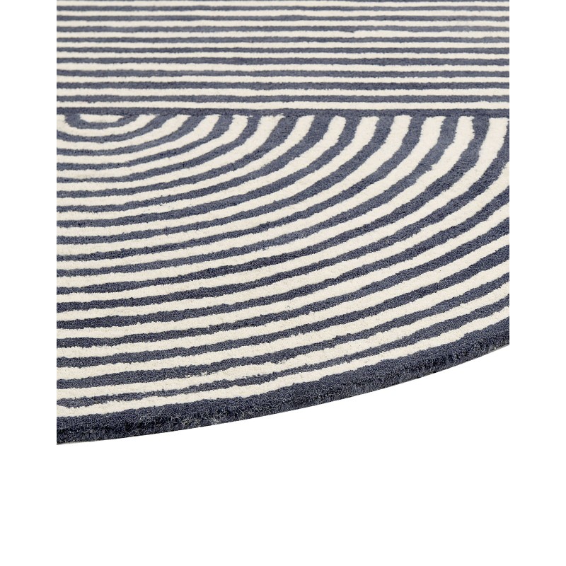 Dywan owalny wełniany 140 x 200 cm biało-grafitowy KWETA