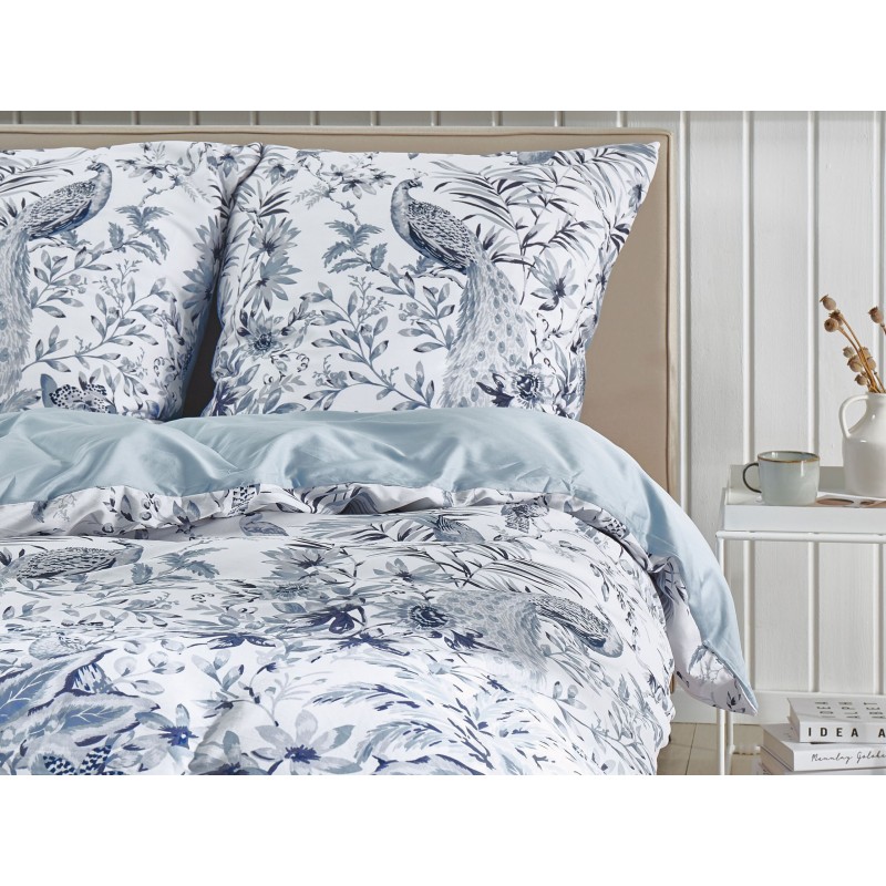 Komplet pościeli BALLARD Bawełna satynowa 155 x 220 cm Niebieski