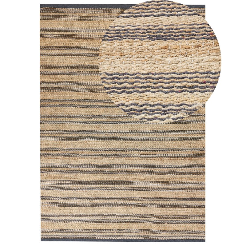 Dywan z juty 160 x 230 cm beżowo- szary BUDHO