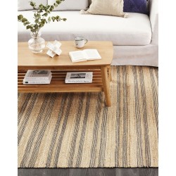 Dywan z juty 160 x 230 cm beżowo- szary BUDHO