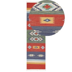 Dywan bawełniany kilim 80 x 300 cm wielokolorowy KAMARIS