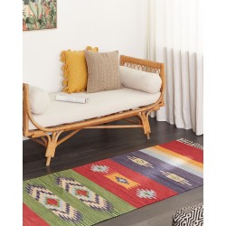 Dywan bawełniany kilim 80 x 300 cm wielokolorowy KAMARIS
