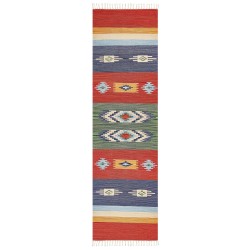 Dywan bawełniany kilim 80 x 300 cm wielokolorowy KAMARIS