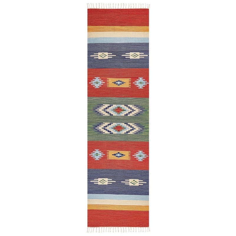 Dywan bawełniany kilim 80 x 300 cm wielokolorowy KAMARIS