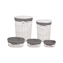 Zestaw 5 koszy wiklinowych szary VAKARI