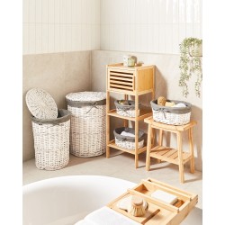 Zestaw 5 koszy wiklinowych szary VAKARI