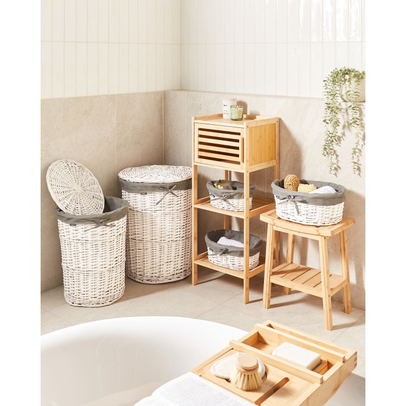 Zestaw 5 koszy wiklinowych szary VAKARI