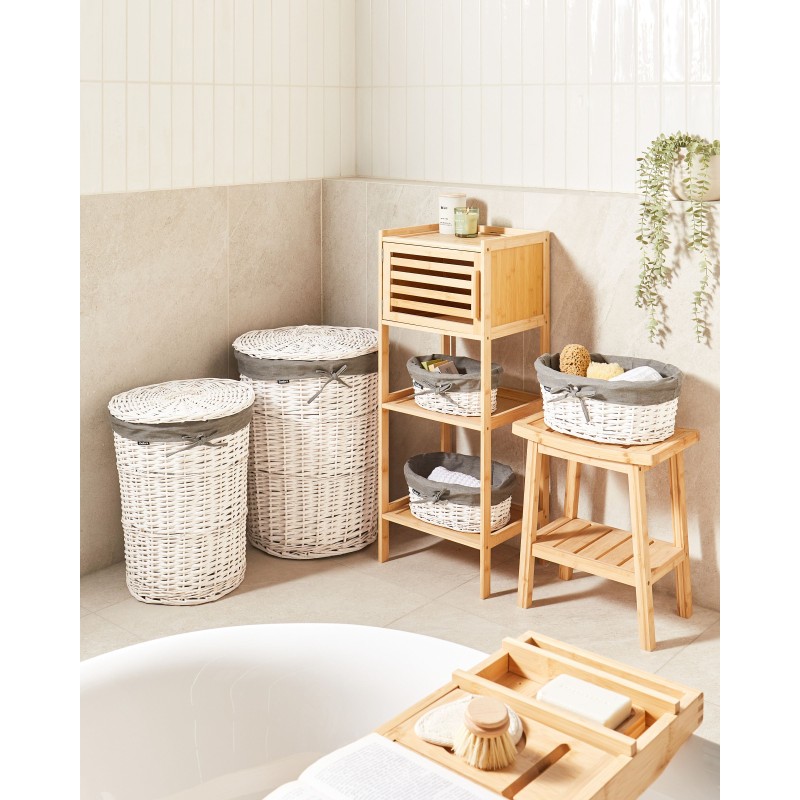 Zestaw 5 koszy wiklinowych szary VAKARI