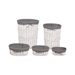 Zestaw 5 koszy wiklinowych szary VAKARI