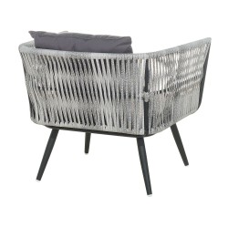 Zestaw ogrodowy ze stolikiem dla 4 osób RAGUSA Technorattan Szary