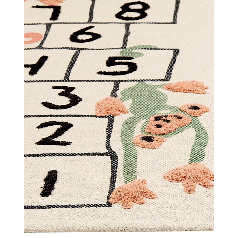 Dywan dziecięcy bawełniany gra w klasy 80 x 150 cm wielokolorowy KATIET