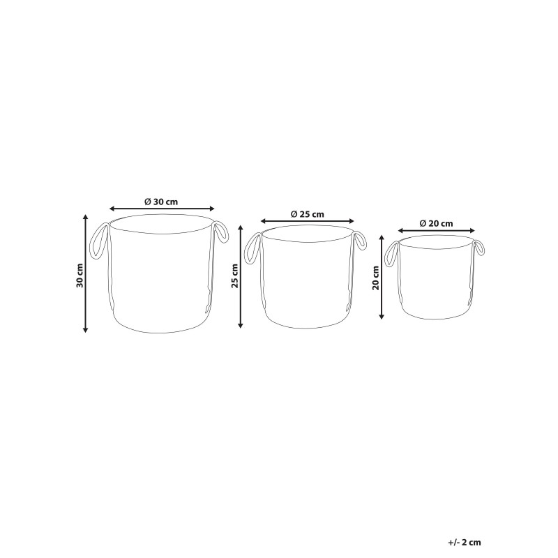 Zestaw 3 koszy WADH Juta Naturalny