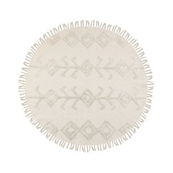 Dywan okrągły bawełniany ø 140 cm beżowy HARRAN