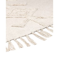 Dywan okrągły bawełniany ø 140 cm beżowy HARRAN