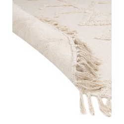 Dywan okrągły bawełniany ø 140 cm beżowy HARRAN