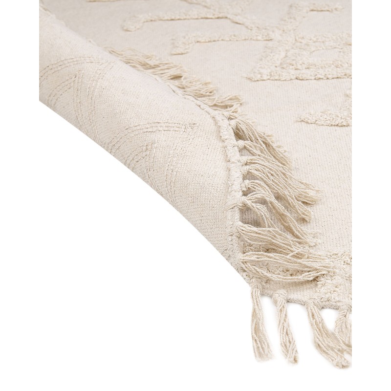 Dywan okrągły bawełniany ø 140 cm beżowy HARRAN