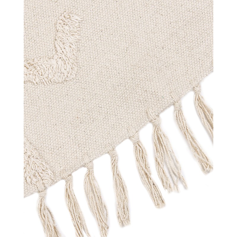 Dywan okrągły bawełniany ø 140 cm beżowy HARRAN