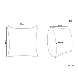Zestaw 2 poduszek dekoracyjnych ZALEYA Bawełna 45 x 45 cm Biały Wzór kwiatowy