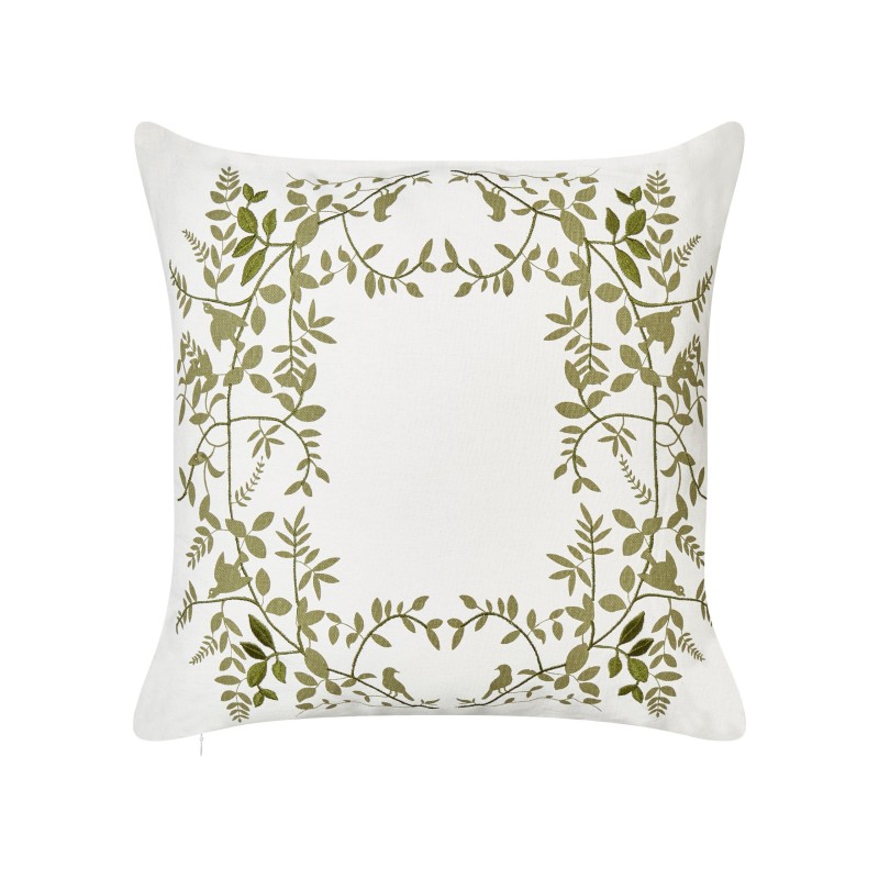 Zestaw 2 poduszek dekoracyjnych ZALEYA Bawełna 45 x 45 cm Biały Wzór kwiatowy