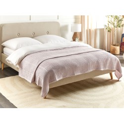 Narzuta na łóżko CHAGYL Bawełna 220 x 240 cm Pastelowy róż