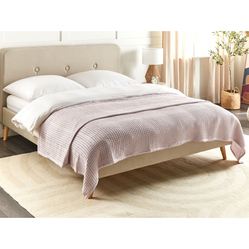 Narzuta na łóżko CHAGYL Bawełna 220 x 240 cm Pastelowy róż