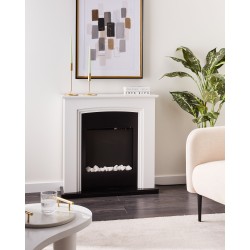 Kominek elektryczny z funkcją grzania NYIRI Biały