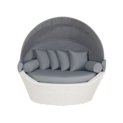 Łóżko ogrodowe SYLT Technorattan Biały