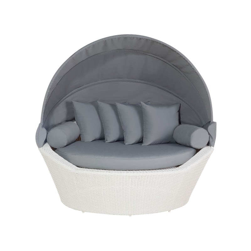 Łóżko ogrodowe SYLT Technorattan Biały