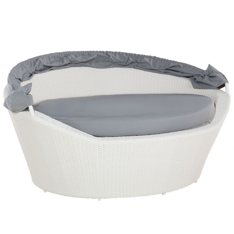 Łóżko ogrodowe SYLT Technorattan Biały